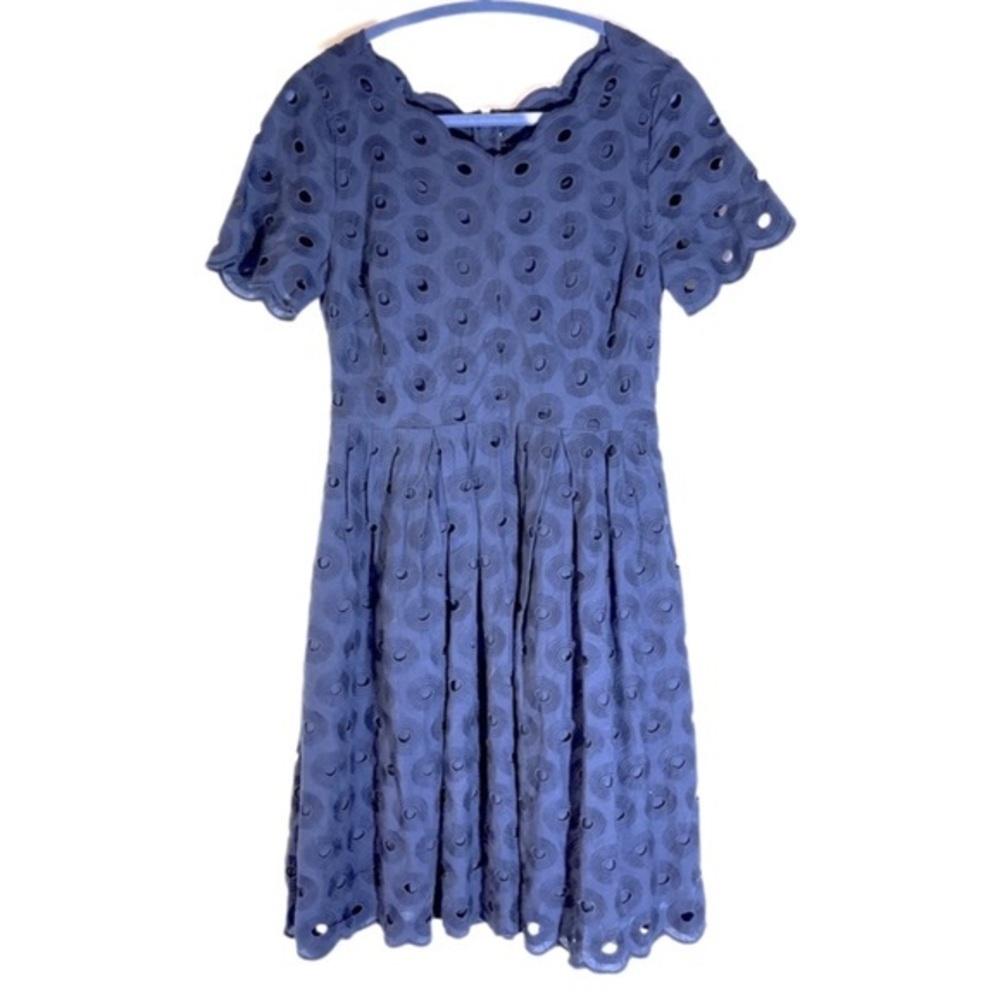 J.Crew Circle Eyelet‎ Navy Dress.  Size 0